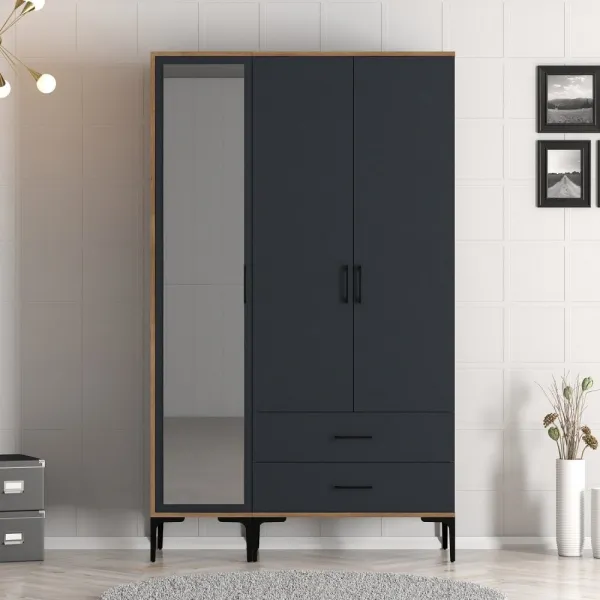 Šatníková skriňa Kumsal RT - Walnut, Anthracite