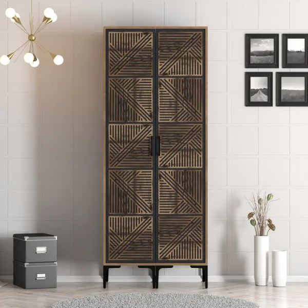 Šatníková skriňa Kumsal PP - Walnut, Anthracite