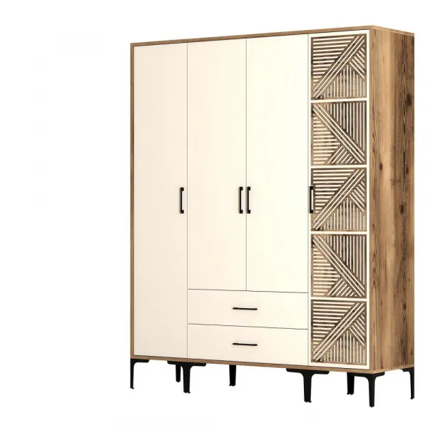 Šatníková skriňa Kumsal STP - Walnut, Cream