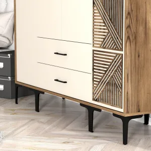 Šatníková skriňa Kumsal STP - Walnut, Cream