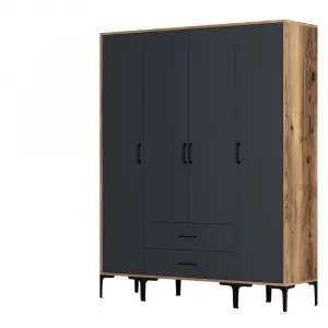 Šatníková skriňa Kumsal STS - Walnut, Anthracite