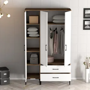Šatníková skriňa Kumsal ST - Walnut, White