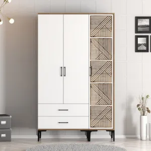 Šatníková skriňa Kumsal PT - Walnut, White