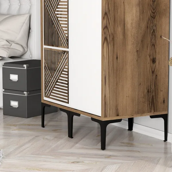 Šatníková skriňa Kumsal PS - Walnut, White