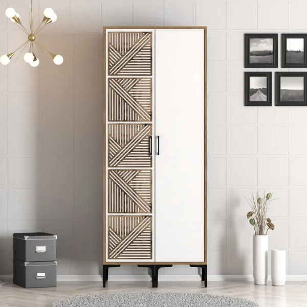Šatníková skriňa Kumsal PS - Walnut, White