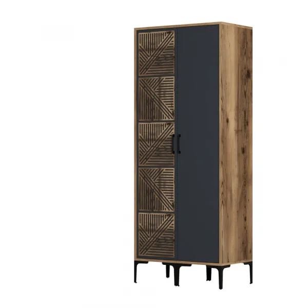 Šatníková skriňa Kumsal PS - Walnut, Anthracite