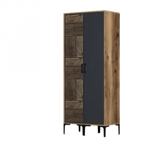 Šatníková skriňa Kumsal PS - Walnut, Anthracite