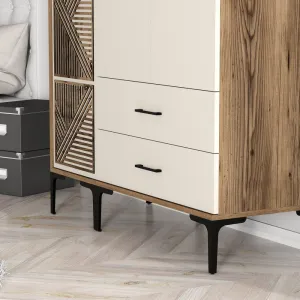 Šatníková skriňa Kumsal PT - Walnut, Cream