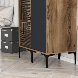 Šatníková skriňa Kumsal PS - Walnut, Anthracite