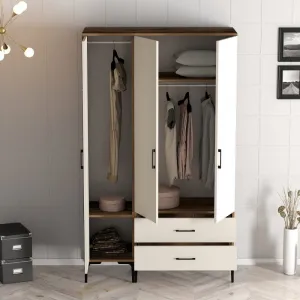 Šatníková skriňa Kumsal RT - Walnut, Cream
