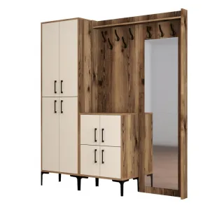 Predsieňová stena Berlin ABC - Walnut, Cream