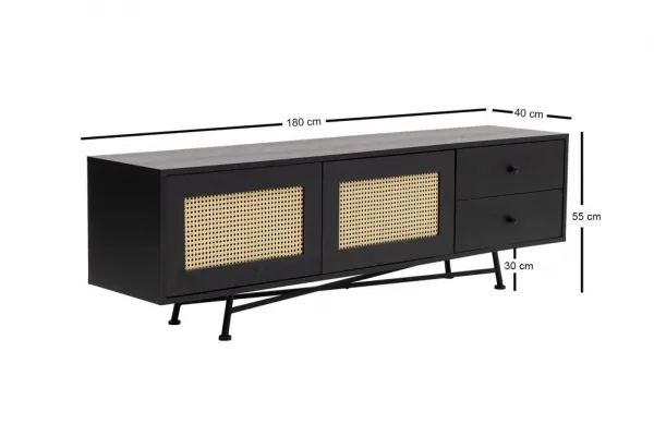 TV skrinka / Obývacia stena Nala 180 - Black