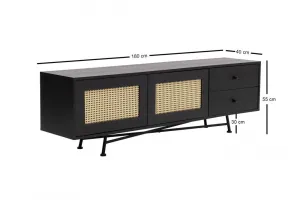 TV skrinka / Obývacia stena Nala 180 - Black