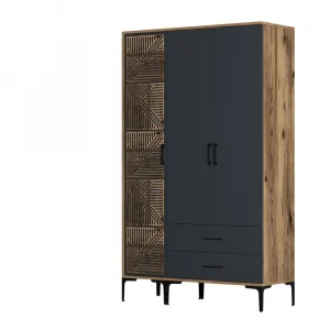 Šatníková skriňa Kumsal PT - Walnut, Anthracite