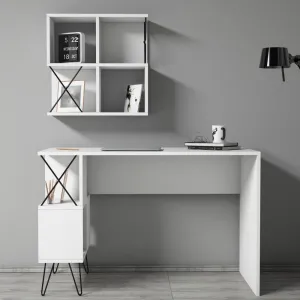 Písací stôl s knižnicou Extra 2 - White