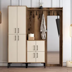 Predsieňová stena Berlin ABC - Walnut, Cream