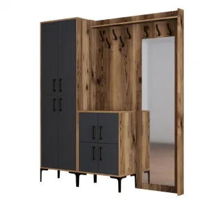 Predsieňová stena Berlin ABC - Walnut, Anthracite