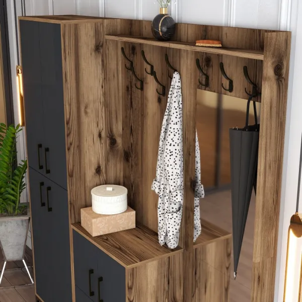 Predsieňová stena Berlin ABC - Walnut, Anthracite