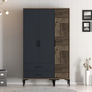 Šatníková skriňa Kumsal PT - Walnut, Anthracite