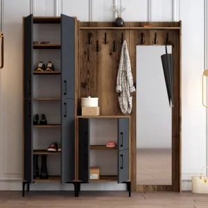 Predsieňová stena Berlin ABC - Walnut, Anthracite