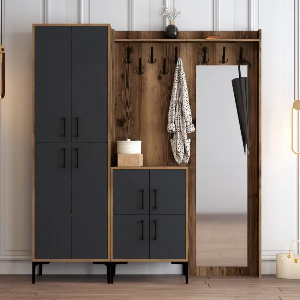 Predsieňová stena Berlin ABC - Walnut, Anthracite