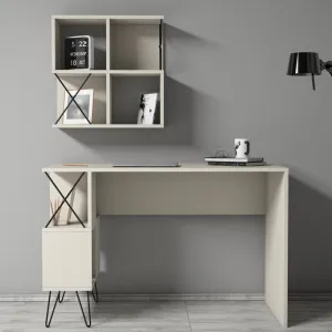 Písací stôl s knižnicou Extra 2 - Cream
