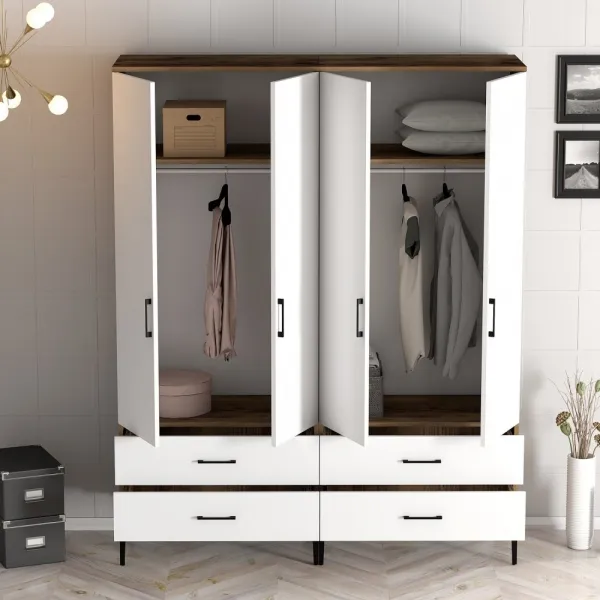 Šatníková skriňa Kumsal TT - Walnut, White