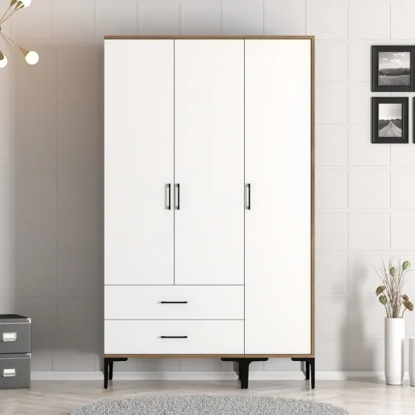 Šatníková skriňa Kumsal ST - Walnut, White