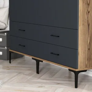 Šatníková skriňa Kumsal TT - Walnut, Anthracite