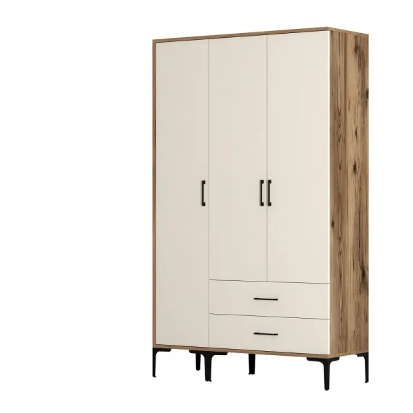 Šatníková skriňa Kumsal ST - Walnut, Cream