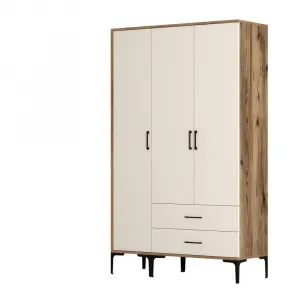 Šatníková skriňa Kumsal ST - Walnut, Cream