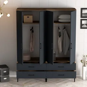 Šatníková skriňa Kumsal TT - Walnut, Anthracite