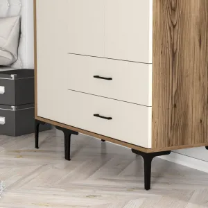 Šatníková skriňa Kumsal ST - Walnut, Cream