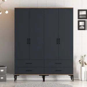 Šatníková skriňa Kumsal TT - Walnut, Anthracite