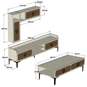 Living Room Furniture Set Samba - Walnut