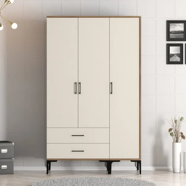 Šatníková skriňa Kumsal ST - Walnut, Cream