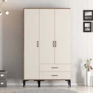 Šatníková skriňa Kumsal ST - Walnut, Cream