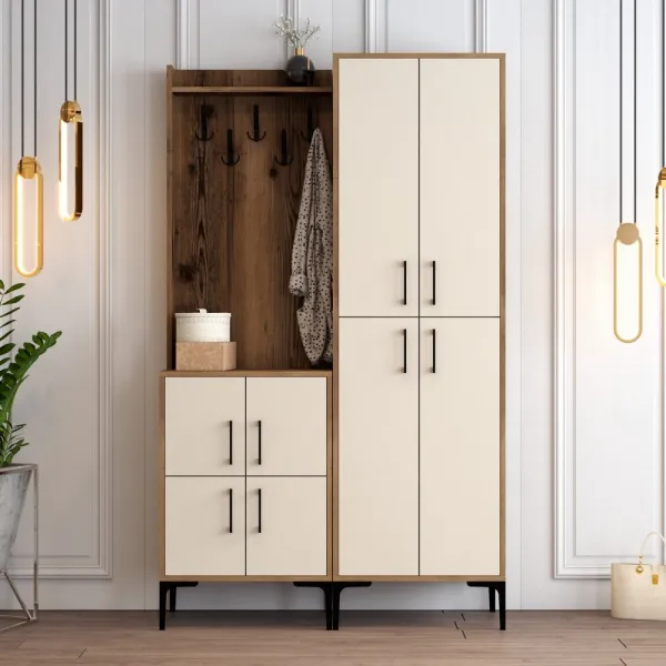 Predsieňová stena Berlin BA - Walnut, Cream