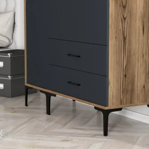 Šatníková skriňa Kumsal ST - Walnut, Anthracite