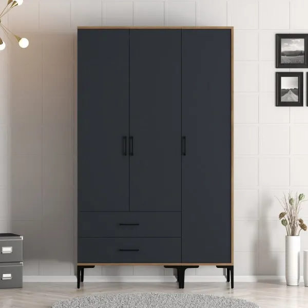 Šatníková skriňa Kumsal ST - Walnut, Anthracite