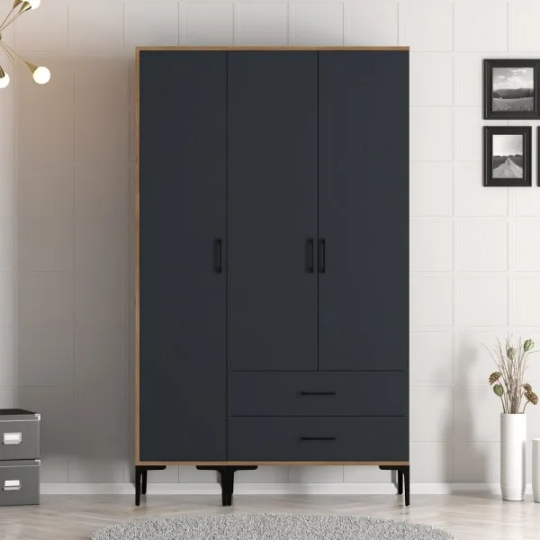 Šatníková skriňa Kumsal ST - Walnut, Anthracite