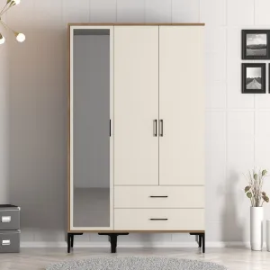Šatníková skriňa Kumsal RT - Walnut, Cream