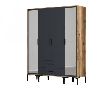 Šatníková skriňa Kumsal RTR - Walnut, Anthracite
