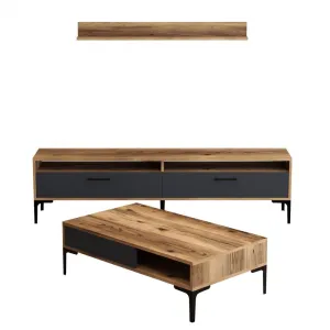 Living Room Furniture Set Istanbul - Walnut, Anthracite