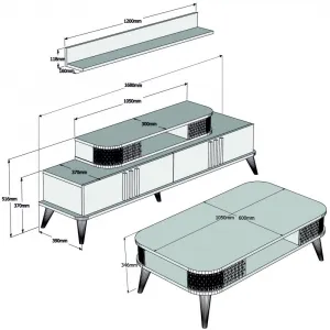 Living Room Furniture Set Eylül - White