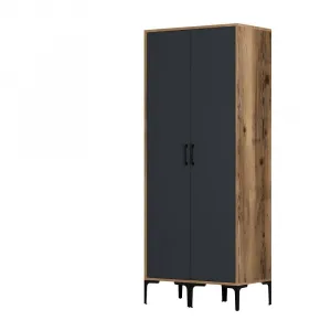 Šatníková skriňa Kumsal SS - Walnut, Anthracite