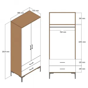 Šatníková skriňa Kumsal T - Walnut