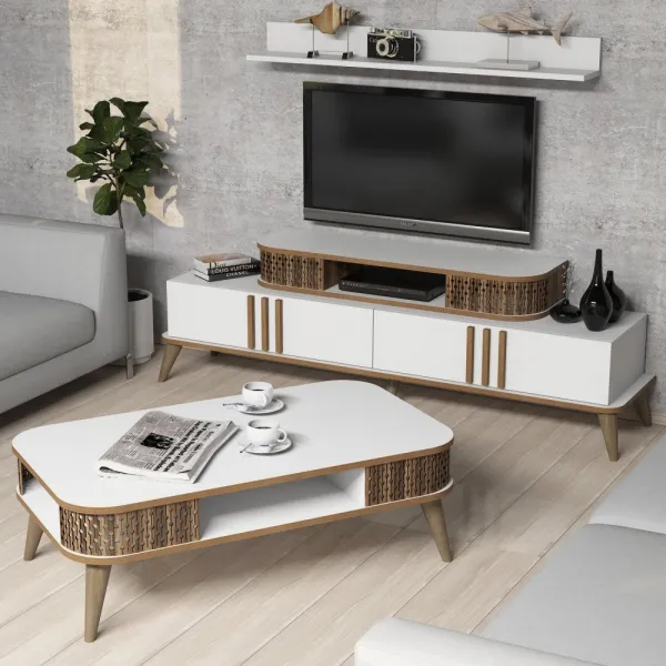 Living Room Furniture Set Eylül - White