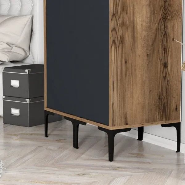 Šatníková skriňa Kumsal SS - Walnut, Anthracite