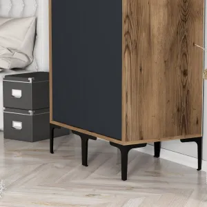 Šatníková skriňa Kumsal SS - Walnut, Anthracite